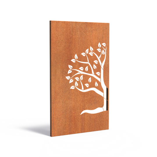 Gjerde i cortenstål med utskjæring: Tre 4