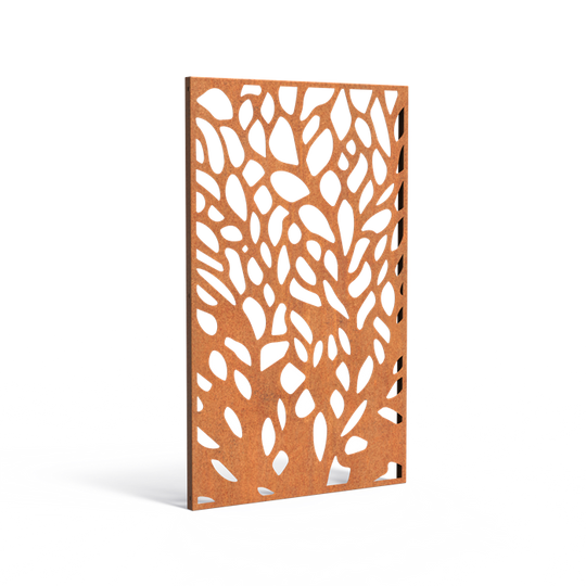 Gjerde i cortenstål med utskjæring: Abstrakt 6