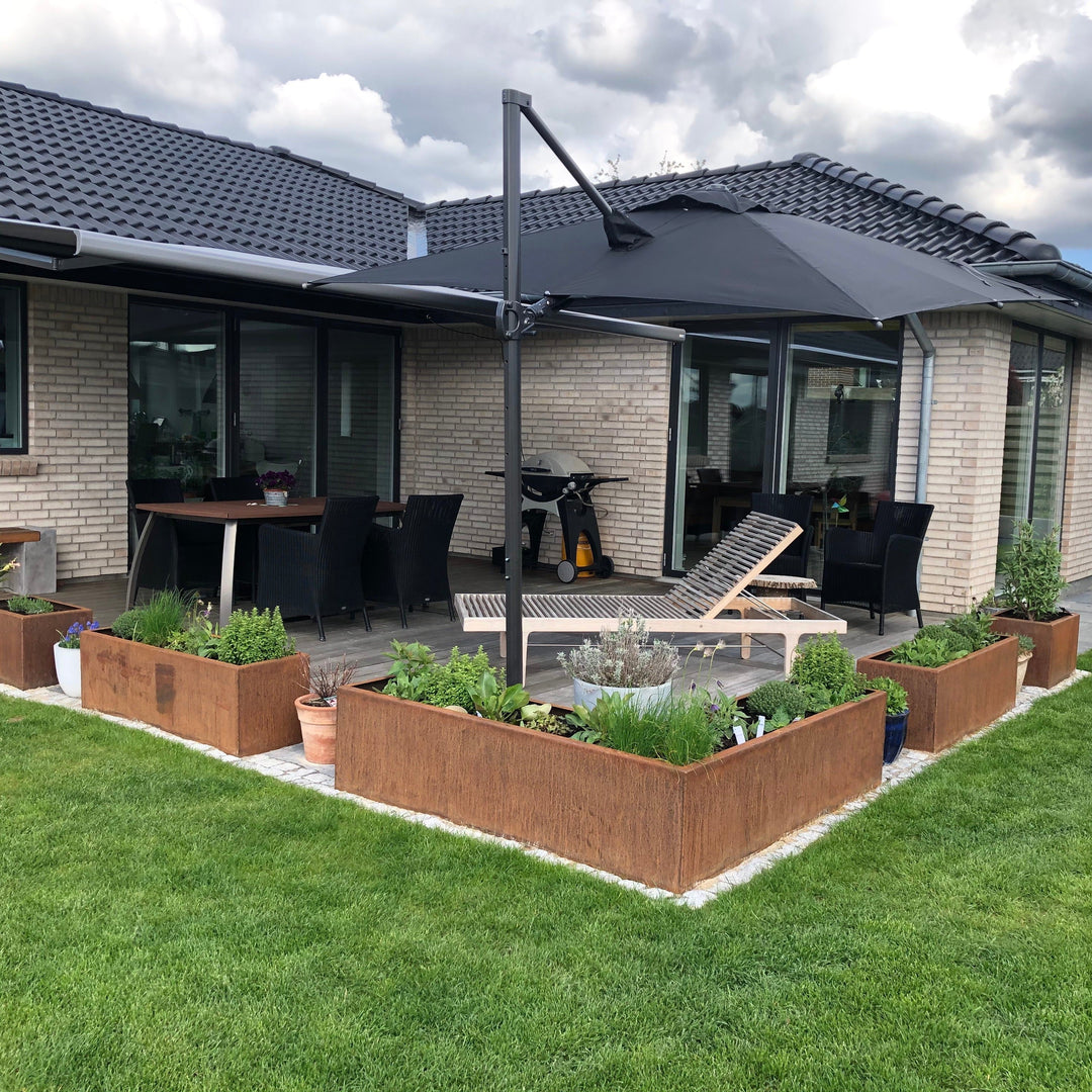 Hjørne-/vinkelplantekasse