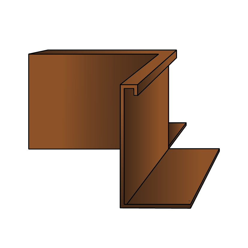 Innvendig hjørne for støttemur i cortenstål