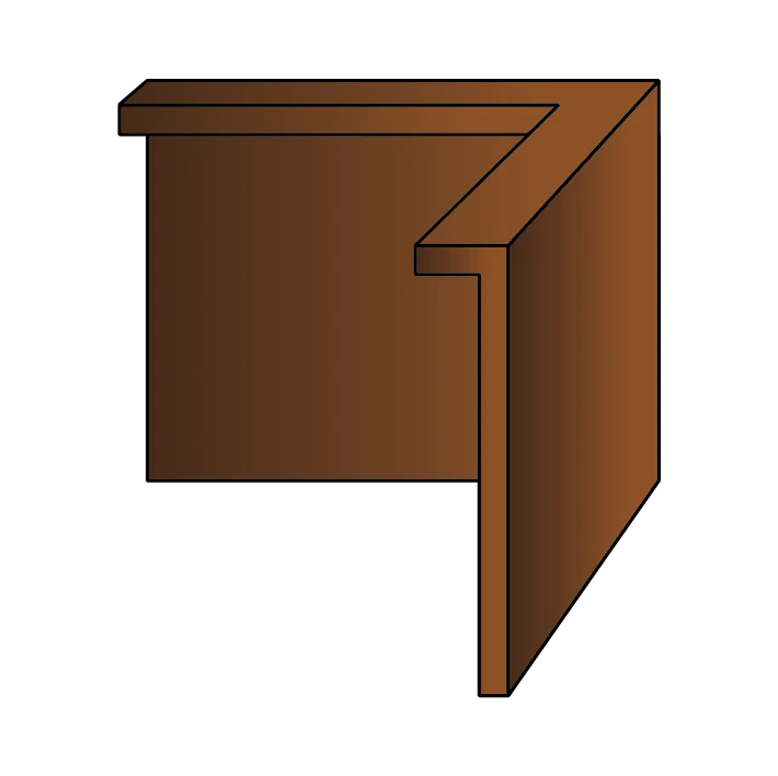 Hjørne for bedkant med bøyd kant