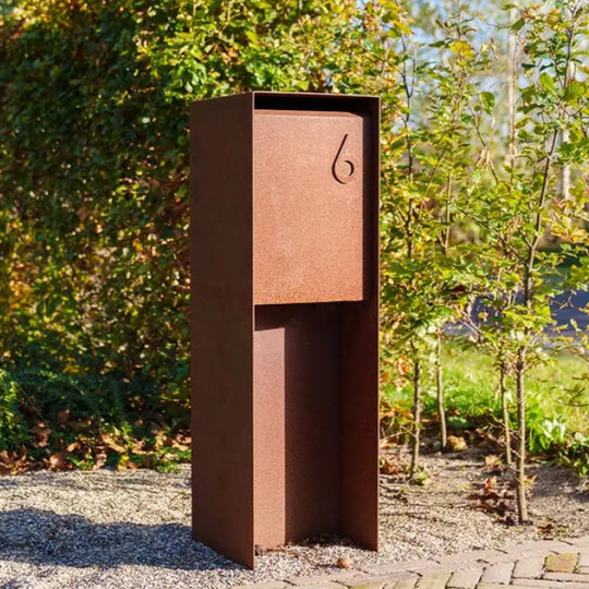 Cortenstål postkasse, design modell