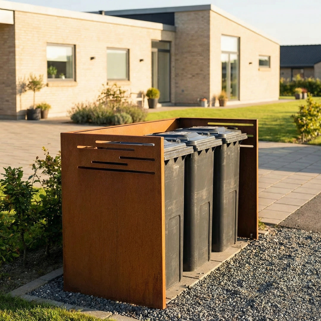 Søppelkasseskjuler cortenstål  - designmodell