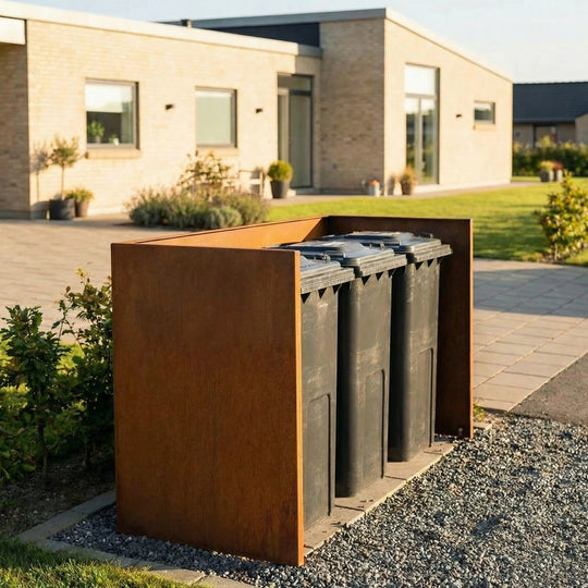 Søppelkasseskjuler cortenstål - enkel modell