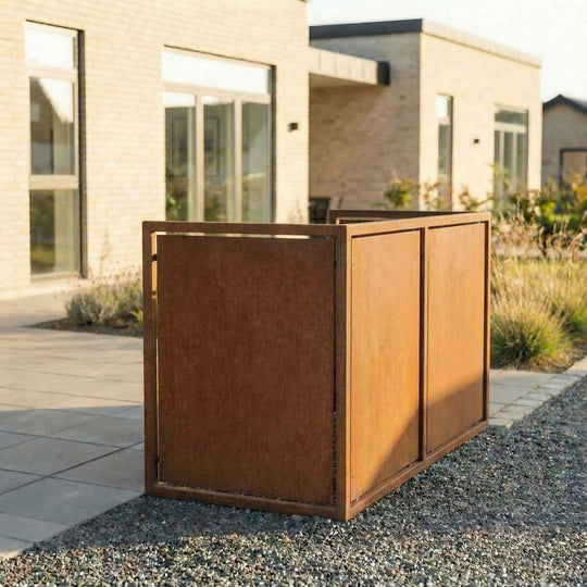 Søppelkasseskjuler i cortenstål - kraftig modell