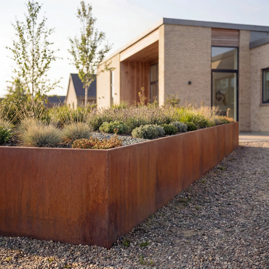 Spesialmål: Støttemur i cortenstål