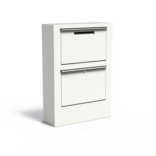 Postkasse i lakkert stål, brev og pakker, stor modell