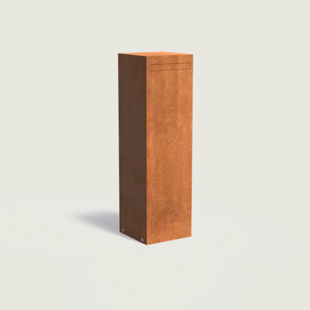 Postkasse i cortenstål - minimalistisk modell