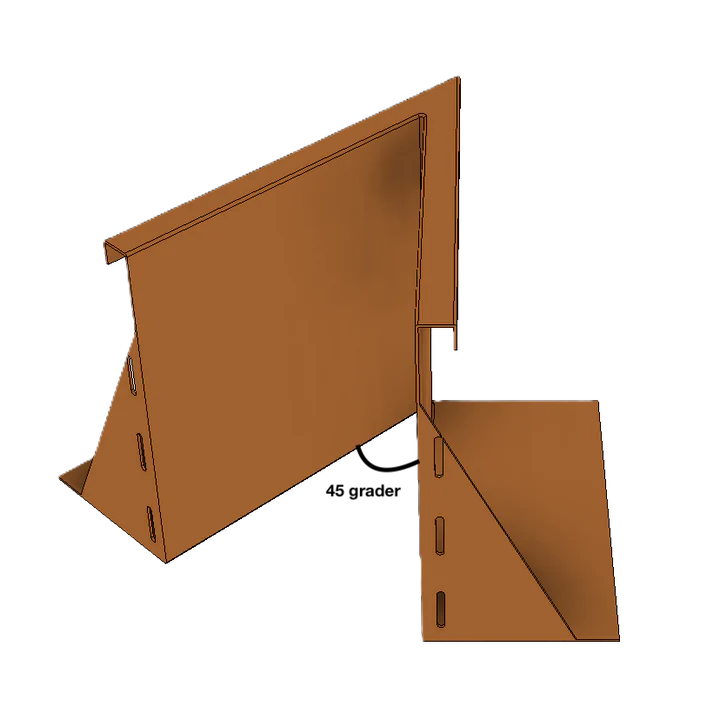 Innvendig hjørne for støttemur i cortenstål