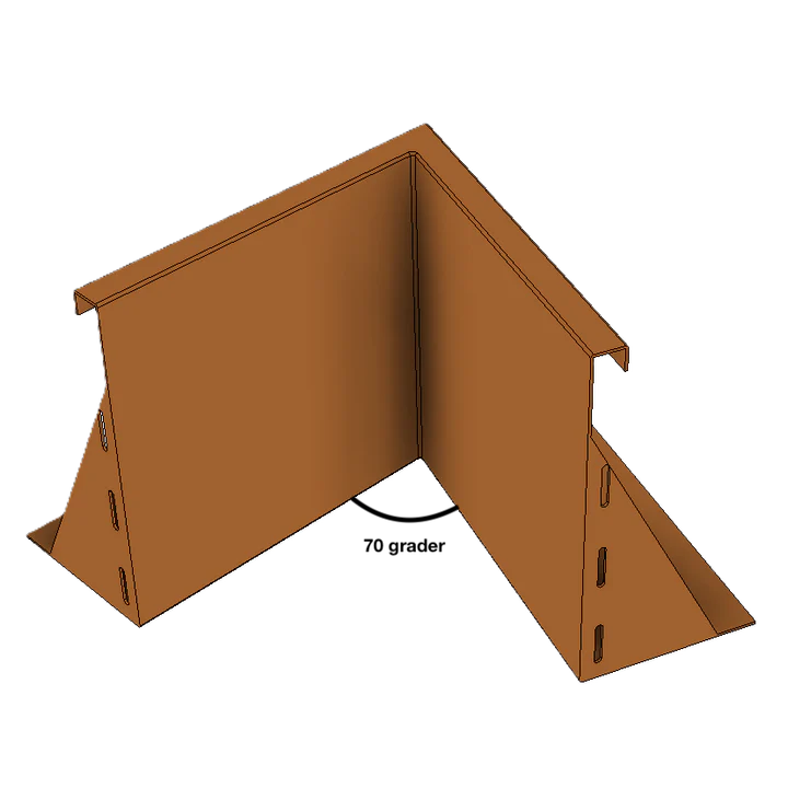 Innvendig hjørne for støttemur i cortenstål