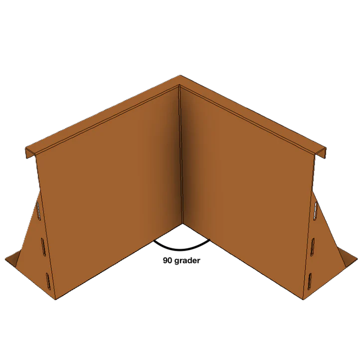 Innvendig hjørne for støttemur i cortenstål