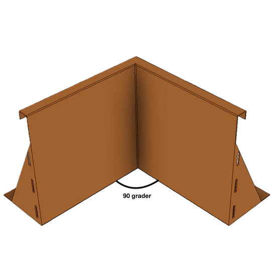 Innvendig hjørne for støttemur i cortenstål