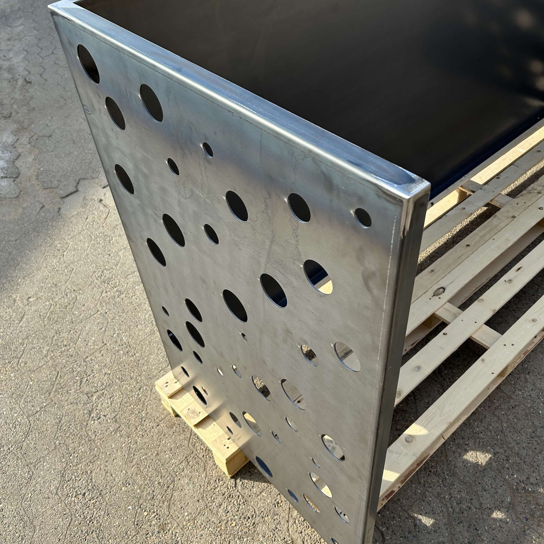 Søppelkasseskjuler cortenstål - perforert modell