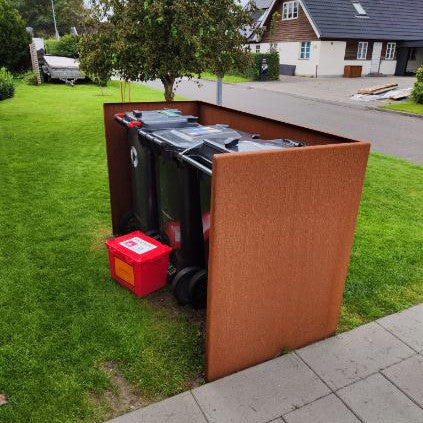 Søppelkasseskjuler cortenstål - enkel modell